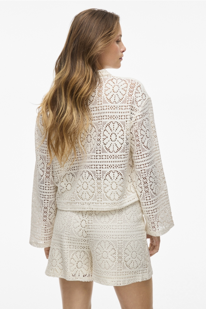 VIMERINDA CROCHET L/S CARDIGAN/BFS 14105211 BIRCH